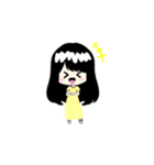 子ども絵：女の子の日常リアクション（個別スタンプ：14）