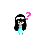 子ども絵：女の子の日常リアクション（個別スタンプ：15）