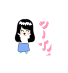 子ども絵：女の子の日常リアクション（個別スタンプ：16）