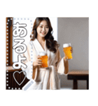 【毎日使える】風呂上がりビール美女（個別スタンプ：3）