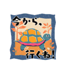 リクガメリソグラフイラスト（個別スタンプ：10）