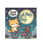 自転車に乗るかわいい猫（個別スタンプ：3）