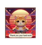 自転車に乗るかわいい猫（個別スタンプ：6）