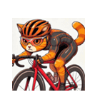 猫の自転車ロードレーサースタンプ（個別スタンプ：4）