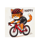 猫の自転車ロードレーサースタンプ（個別スタンプ：7）
