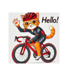 猫の自転車ロードレーサースタンプ（個別スタンプ：8）