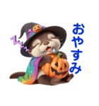 ハロウィンver．可愛いカワウソ（個別スタンプ：4）