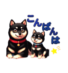黒柴親子（クロ＆クロマメ）のほんわか日常（個別スタンプ：2）