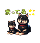 黒柴親子（クロ＆クロマメ）のほんわか日常（個別スタンプ：28）