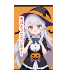 シンプルなハロウィン魔女っ子BIGスタンプ（個別スタンプ：2）