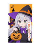 シンプルなハロウィン魔女っ子BIGスタンプ（個別スタンプ：22）