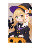 シンプルなハロウィン魔女っ子BIGスタンプ（個別スタンプ：26）