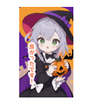 シンプルなハロウィン魔女っ子BIGスタンプ（個別スタンプ：29）