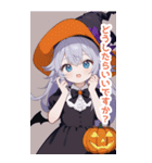 シンプルなハロウィン魔女っ子BIGスタンプ（個別スタンプ：32）