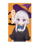 シンプルなハロウィン魔女っ子BIGスタンプ（個別スタンプ：37）