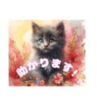 水彩画✨カワイイ子猫✨仔犬✨一言フレーズ（個別スタンプ：40）