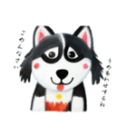 お絵描きシベリアンハスキー犬（個別スタンプ：3）
