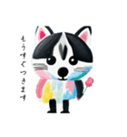 お絵描きシベリアンハスキー犬（個別スタンプ：5）