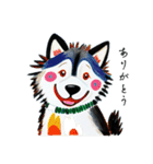 お絵描きシベリアンハスキー犬（個別スタンプ：6）