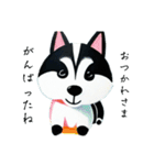 お絵描きシベリアンハスキー犬（個別スタンプ：7）
