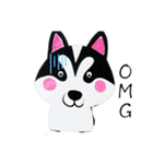 お絵描きシベリアンハスキー犬（個別スタンプ：12）