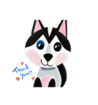 お絵描きシベリアンハスキー犬（個別スタンプ：15）