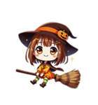 ハロウィン限定！魔女のかわいいスタンプ2（個別スタンプ：1）