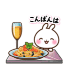 うさぎさん 一年中使える日常お祝い料理（個別スタンプ：11）