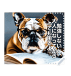 【学ぶイヌ】読書する賢明なブルドッグ犬（個別スタンプ：2）