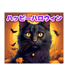 ハッピーハロウィン黒猫 キッキ（個別スタンプ：5）