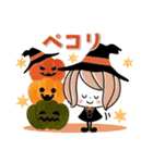 ♡秋×ハロウィン♡くるりんボブ（個別スタンプ：3）