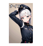 踊るピアス軍人女の子銀（個別スタンプ：11）