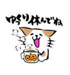 ふでねこ5【秋、ハロウィン】筆文字（個別スタンプ：14）