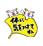 ふでねこ5【秋、ハロウィン】筆文字（個別スタンプ：21）