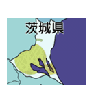 都道府県の地図と有名なもの＿A（個別スタンプ：9）