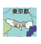都道府県の地図と有名なもの＿A（個別スタンプ：14）