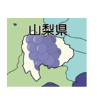 都道府県の地図と有名なもの＿A（個別スタンプ：20）