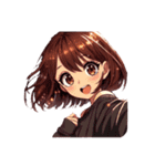 セミロングブラウンちゃんの感情 文字無し（個別スタンプ：1）