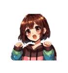 セミロングブラウンちゃんの感情 文字無し（個別スタンプ：4）