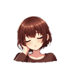 セミロングブラウンちゃんの感情 文字無し（個別スタンプ：8）
