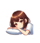 セミロングブラウンちゃんの感情 文字無し（個別スタンプ：11）
