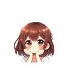 セミロングブラウンちゃんの感情 文字無し（個別スタンプ：12）