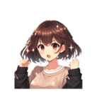 セミロングブラウンちゃんの感情 文字無し（個別スタンプ：17）