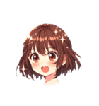セミロングブラウンちゃんの感情 文字無し（個別スタンプ：19）