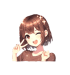 セミロングブラウンちゃんの感情 文字無し（個別スタンプ：20）
