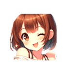 セミロングブラウンちゃんの感情 文字無し（個別スタンプ：23）