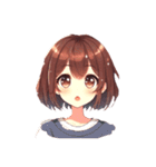 セミロングブラウンちゃんの感情 文字無し（個別スタンプ：25）