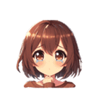 セミロングブラウンちゃんの感情 文字無し（個別スタンプ：27）