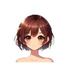 セミロングブラウンちゃんの感情 文字無し（個別スタンプ：33）