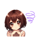 セミロングブラウンちゃんの感情 文字無し（個別スタンプ：35）